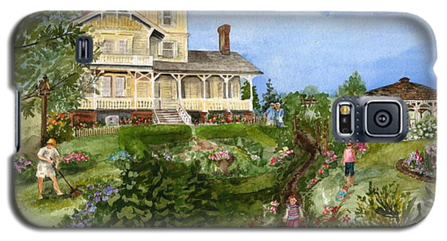 Hereford Inlet Lighthouse Galaxy S5 Case featuring the painting A Garden For All Ages by Nancy Patterson