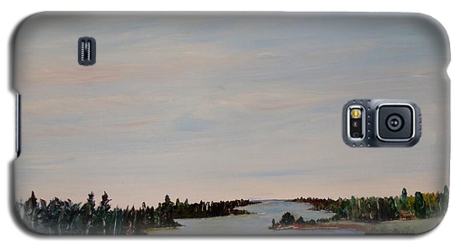 Manigotagan River Galaxy S5 Case featuring the painting A river shoreline by Marilyn McNish