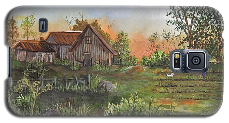 Rural Scenes Galaxy S5 Case featuring the painting A Walk in the Garden by Reb Frost