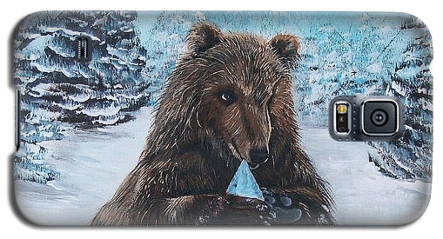 Protected Galaxy S5 Case featuring the painting A Young Brown Bear by Sharon Duguay