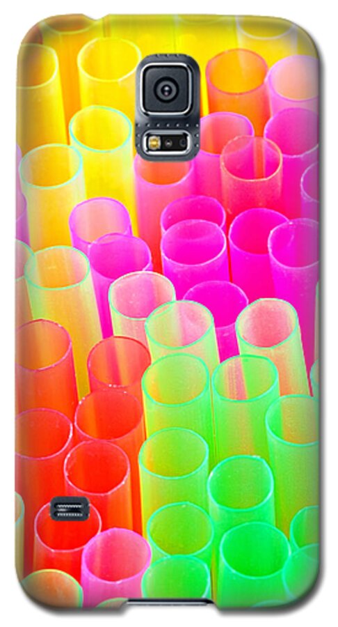 Abstract Galaxy S5 Case featuring the photograph Abstract Drinking Straws #2 by Meirion Matthias