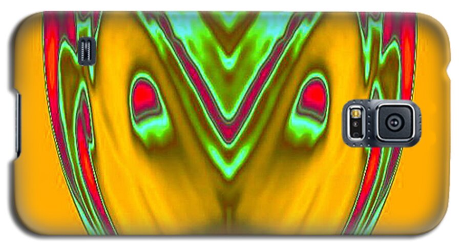 Gold Galaxy S5 Case featuring the digital art Abstract Face by Mary Russell