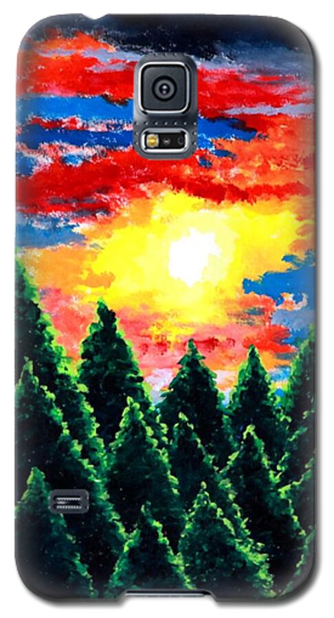 Landscape Galaxy S5 Case featuring the painting After The Rain by Thomas Gronowski