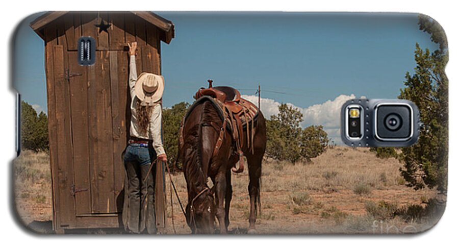 Western Galaxy S5 Case featuring the photograph After the Ride by Sherry Davis
