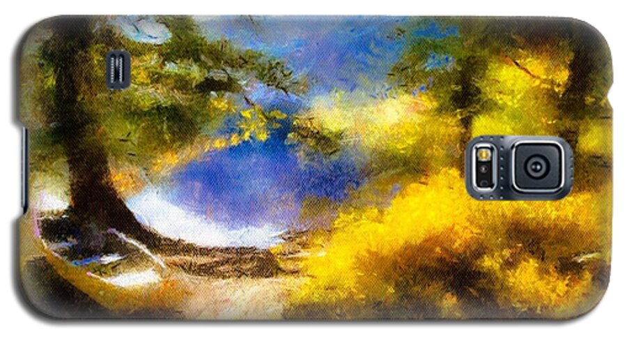 Lake Galaxy S5 Case featuring the painting Afternoon On The Lake by Teri Atkins Brown