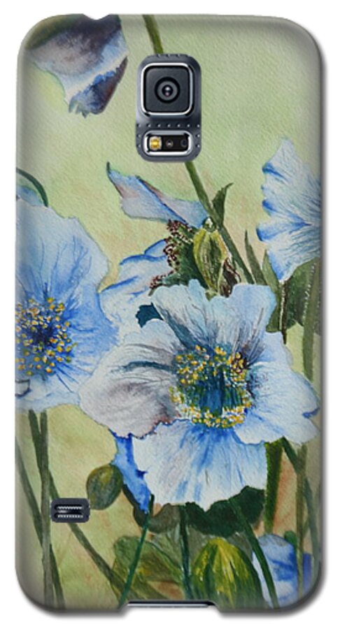 Poppies Galaxy S5 Case featuring the painting Alaska Blues by Betty-Anne McDonald