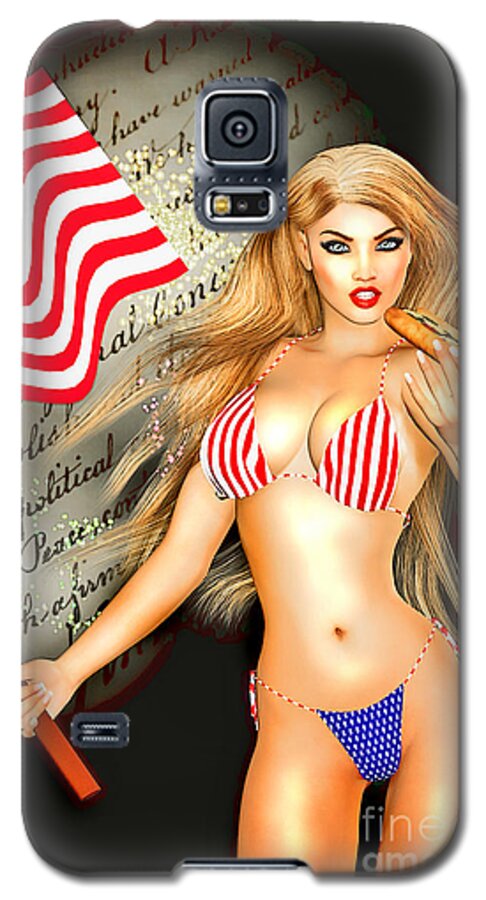 July 4 Galaxy S5 Case featuring the digital art All American Girl - Independence Day by Alicia Hollinger