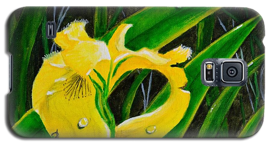 Flowers Galaxy S5 Case featuring the painting Morning rain by Melvin Turner