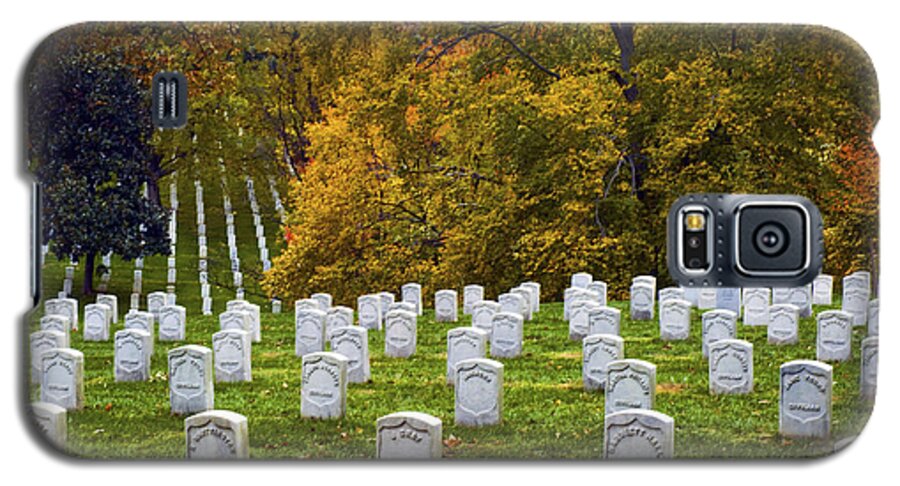 Cemetery Galaxy S5 Case featuring the photograph An Autumn Day in Arlington by Paul W Faust - Impressions of Light