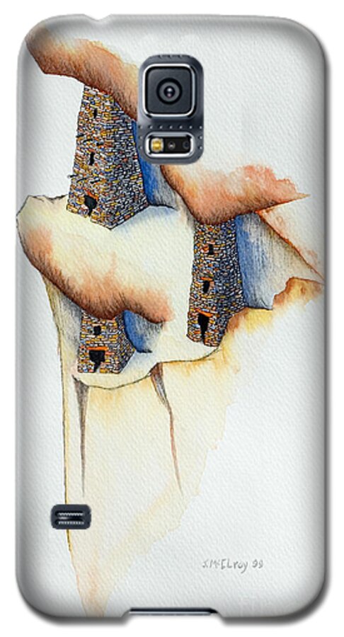 Cliffdwelling Galaxy S5 Case featuring the painting Anasazi Apartment Complex by Jerry McElroy