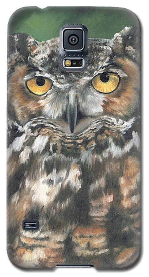 Owl Galaxy S5 Case featuring the painting And You Were Saying by Lori Brackett