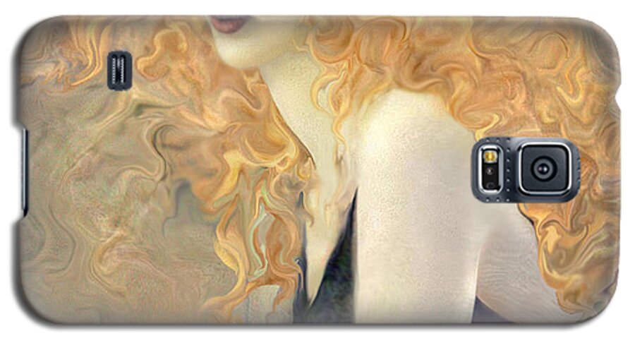 Girl Art With Blond Hair Galaxy S5 Case featuring the digital art Angel Hair by Judith Barath