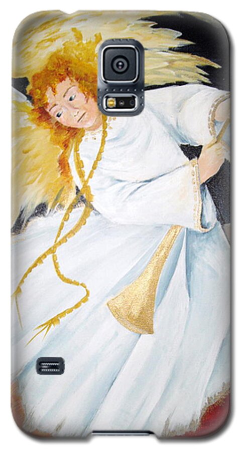Angel Galaxy S5 Case featuring the painting Angel of the Apocalypse by Ellen Canfield