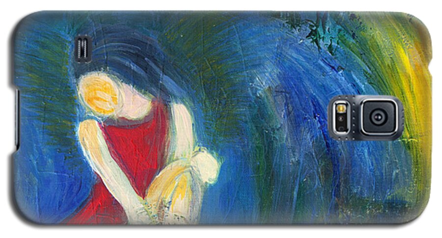 Abstract Galaxy S5 Case featuring the painting Wings by Stella Levi