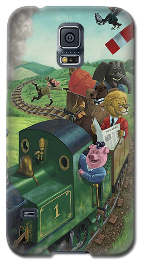 Animal Galaxy S5 Case featuring the painting Animal Train Journey by Martin Davey