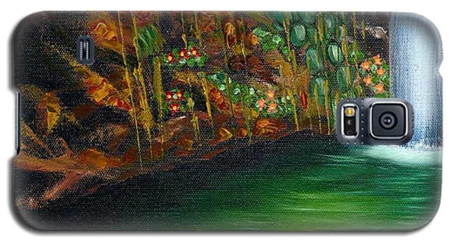 Annadale Waterfall Galaxy S5 Case featuring the painting Annadale Waterfall by Laura Forde