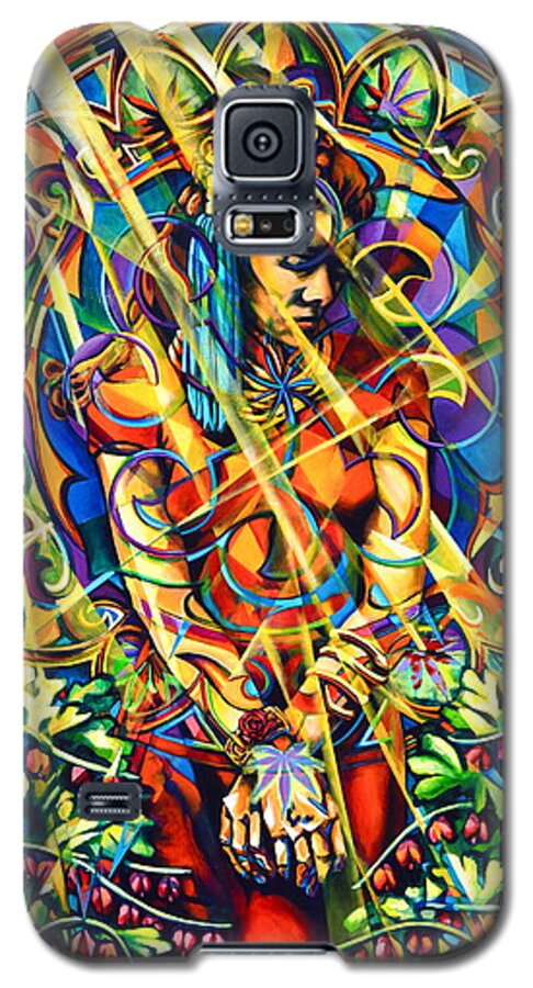 Girl Galaxy S5 Case featuring the painting Annelise's Garden by Greg Skrtic
