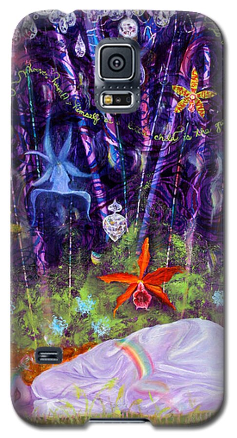 Mary Galaxy S5 Case featuring the painting Annunciation by Anne Cameron Cutri