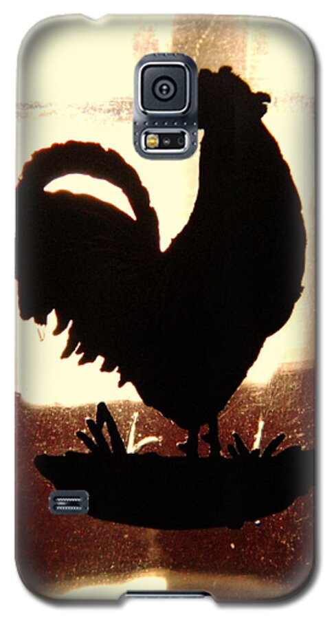 Sunlight Galaxy S5 Case featuring the photograph Antique Glass Chicken Silhouette by Kathy Barney