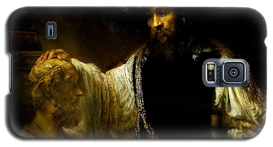Aristotle Contemplating A Bust Of Homer Galaxy S5 Case featuring the painting Aristotle Contemplating a Bust of Homer by Rembrandt van Rijn