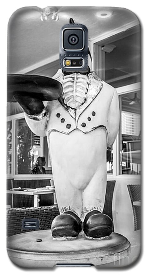 1920s Galaxy S5 Case featuring the photograph Art Deco Penguin Waiter South Beach Miami - Black and White by Ian Monk