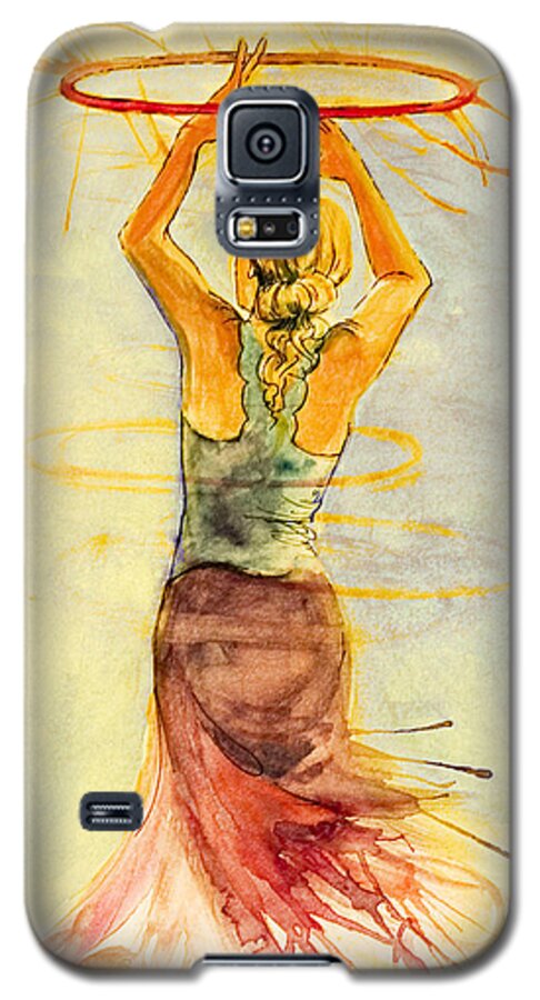 Hoop Galaxy S5 Case featuring the painting As the Sun Rises by Angelique Bowman