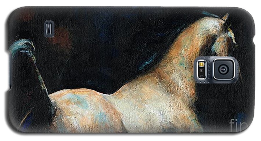 Equine Art Galaxy S5 Case featuring the painting At Liberty by Frances Marino