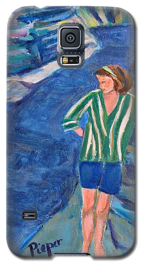 Painting Of Canajoharie Galaxy S5 Case featuring the painting At Wintergreen Park Canajoharie 1957 by Betty Pieper
