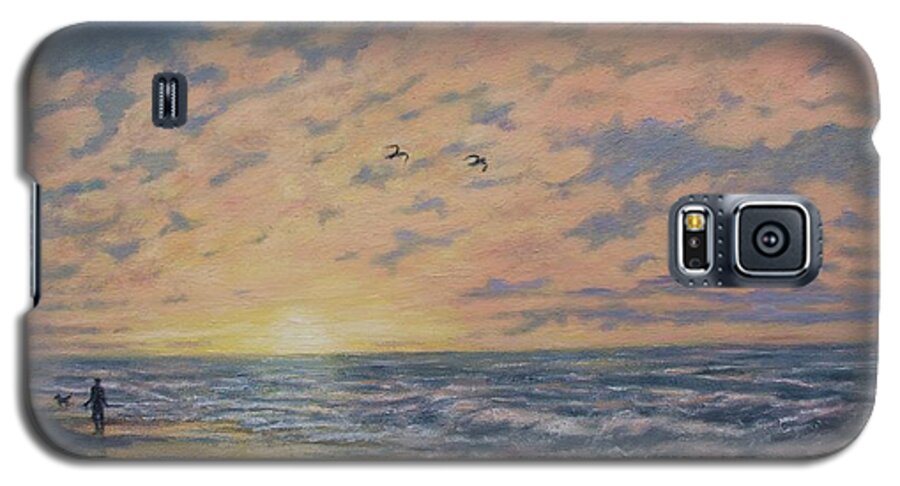 Seascape Galaxy S5 Case featuring the painting Atlantic Dawn # 2 by K. McDermott by Kathleen McDermott