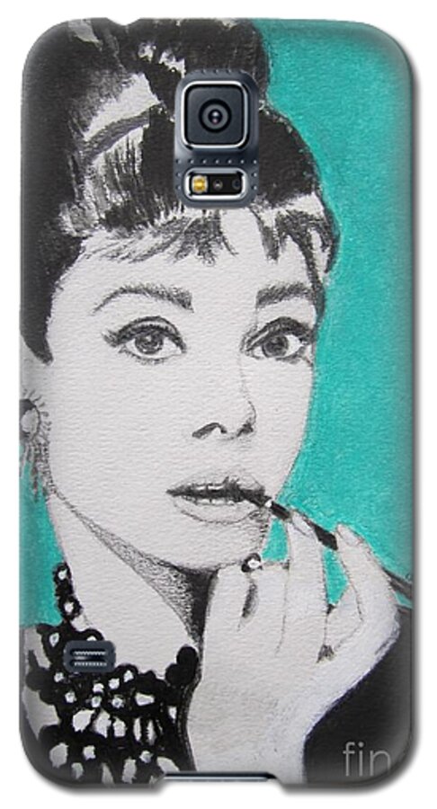 Audrey Hepburn Galaxy S5 Case featuring the painting Audrey by Denise Railey