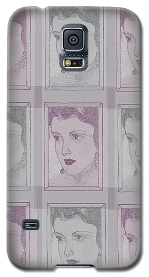 Beautiful Lady Face Galaxy S5 Case featuring the digital art Aunt Edie Print by Donna L Munro