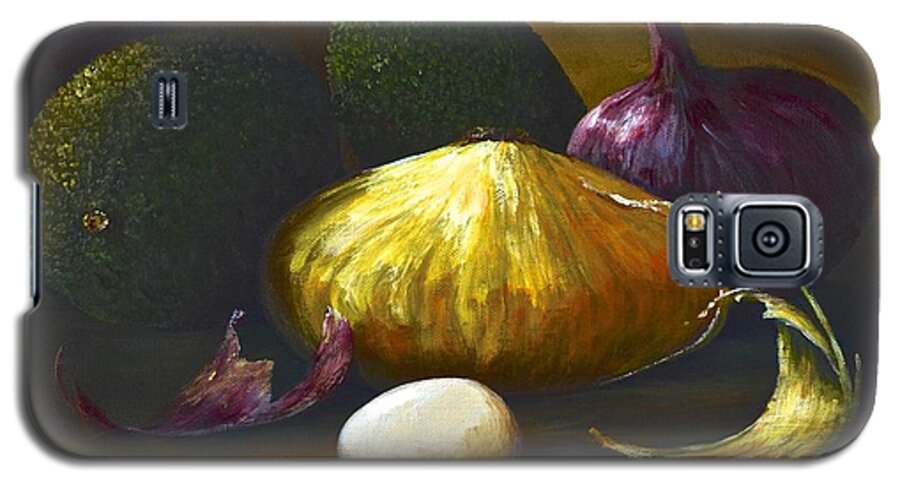 Still Life Painting Galaxy S5 Case featuring the painting Avocado and company by AnnaJo Vahle