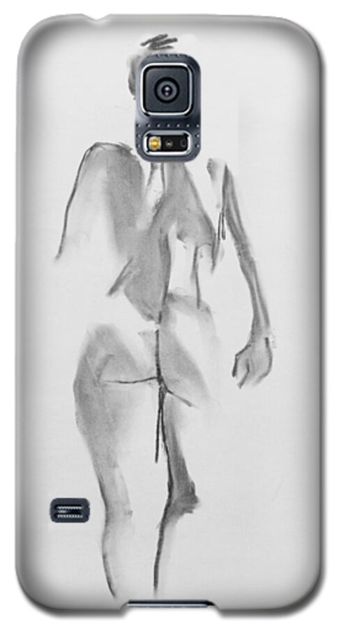 Nude Galaxy S5 Case featuring the drawing Back Rygg by Marica Ohlsson