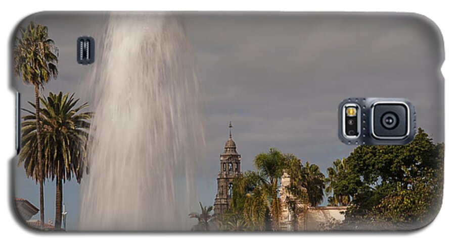Photography Galaxy S5 Case featuring the photograph Balboa Park Fountain and California Tower by Lee Kirchhevel
