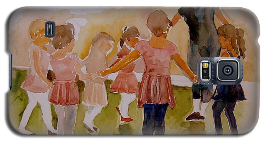 Girls Galaxy S5 Case featuring the painting Ballet Class by Jeffrey S Perrine