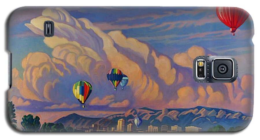 Taos Galaxy S5 Case featuring the painting Ballooning on the Rio Grande by Art West