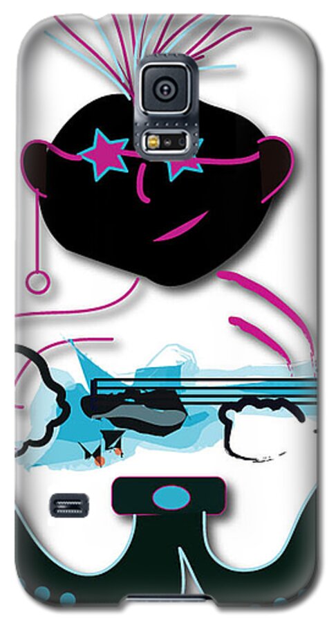 Music Galaxy S5 Case featuring the digital art Bass Man by Marvin Blaine