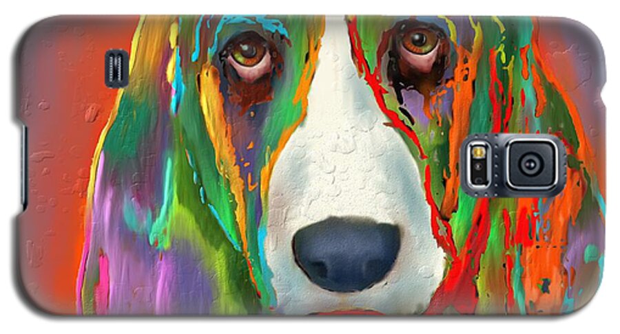 Basset Hound Galaxy S5 Case featuring the digital art Basset Hound by Marlene Watson