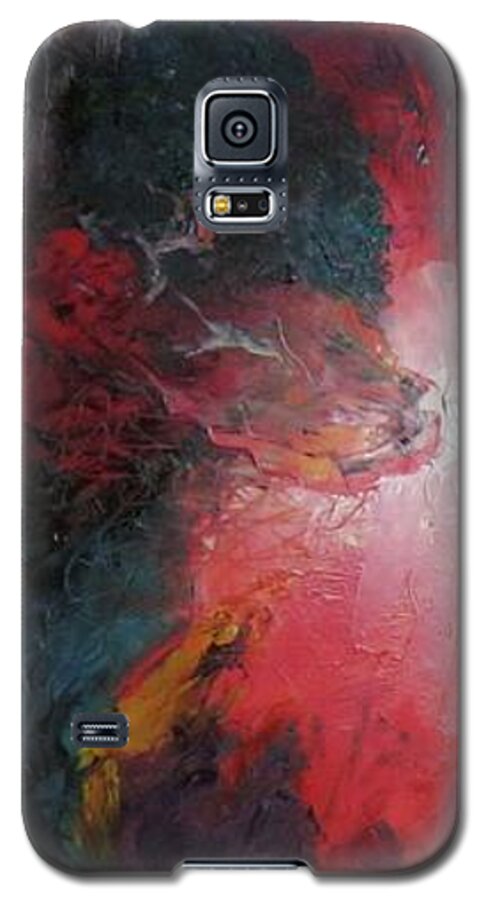 Oil Knifed Onto Canvas Galaxy S5 Case featuring the painting Bayley - Exploding Star Nebuli by Carrie Maurer