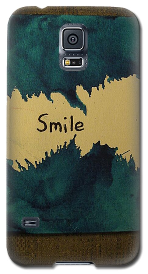 Child Galaxy S5 Case featuring the painting Be Happy in a Stormy Sea by Lawrence Christopher