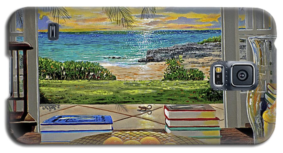 Beach Galaxy S5 Case featuring the painting Beach View by Carey Chen