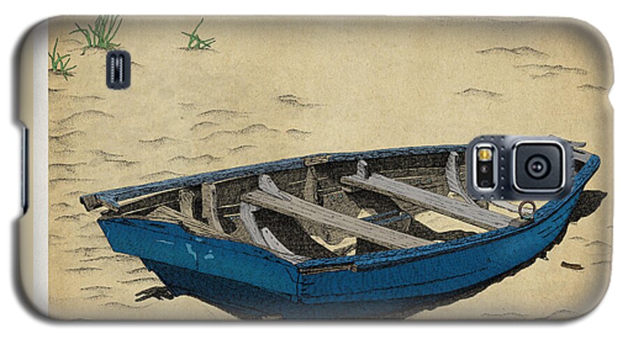 Row Boat Beach San Francisco Sand Galaxy S5 Case featuring the drawing Beached by Meg Shearer