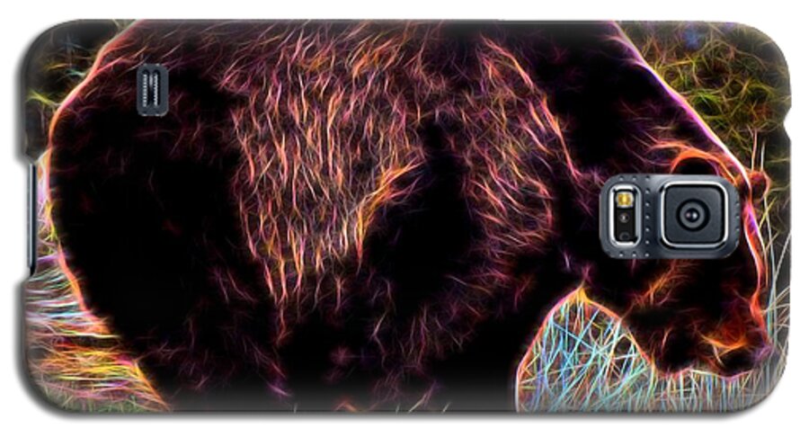 Bear Galaxy S5 Case featuring the painting Colorful Grizzly by Jon Volden