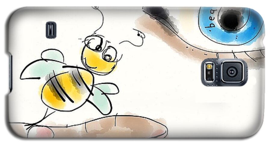 Bee Galaxy S5 Case featuring the drawing Beauty Is In The Eye Of The Beholder by Jason Nicholas