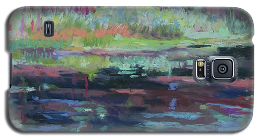 Pond Galaxy S5 Case featuring the painting Beaver Pond by Linda Novick
