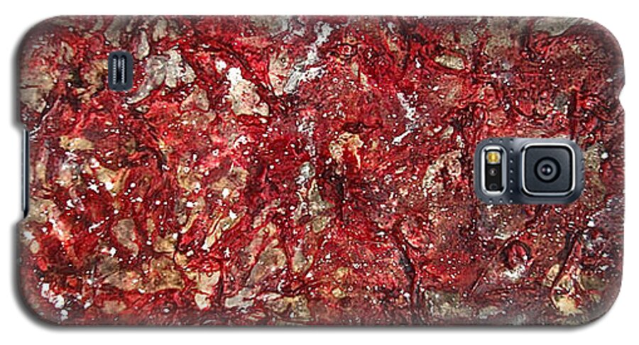 Abstract Galaxy S5 Case featuring the painting Before dawn by Shabnam Nassir