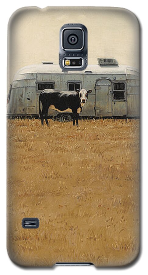 Landscape Galaxy S5 Case featuring the painting Bessie Wants To Travel by Ron Crabb