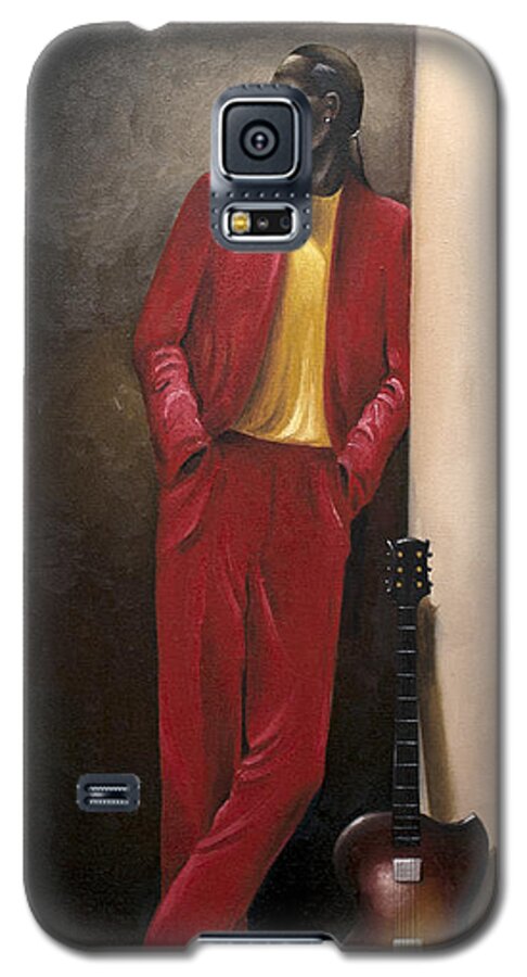 Black Fine Art Galaxy S5 Case featuring the painting Between Takes by Clement Bryant