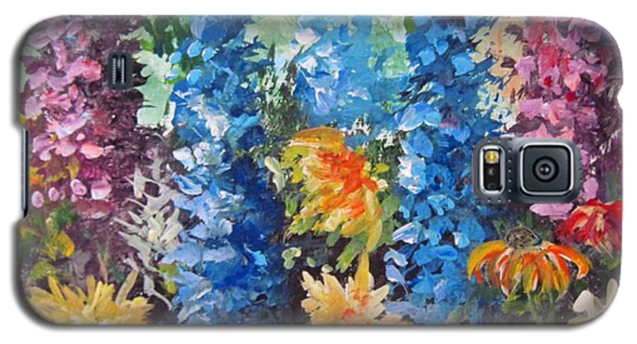 Flowers Galaxy S5 Case featuring the painting Bev's garden by Megan Walsh