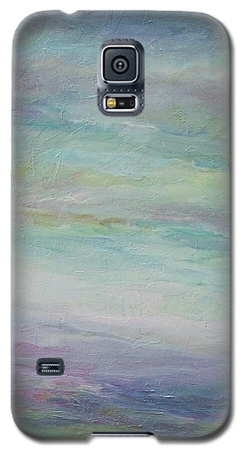 Landscape Galaxy S5 Case featuring the painting Beyond the Distant Hills by Mary Wolf